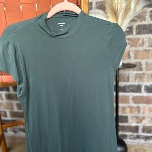 Express Super Soft Mock Neck Fitted Tee - Size L